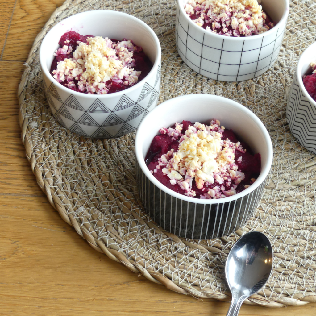 Verrine mousse de betteraves et œufs